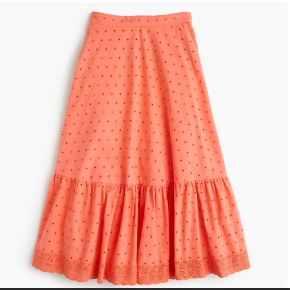 JCrew tiered midi skirt in eyelet poplin